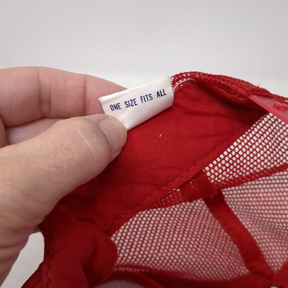 Mohr's Snapback Trucker Hat Red One Size Adjustable Mesh Back Rope Embroidered - Picture 10 of 10